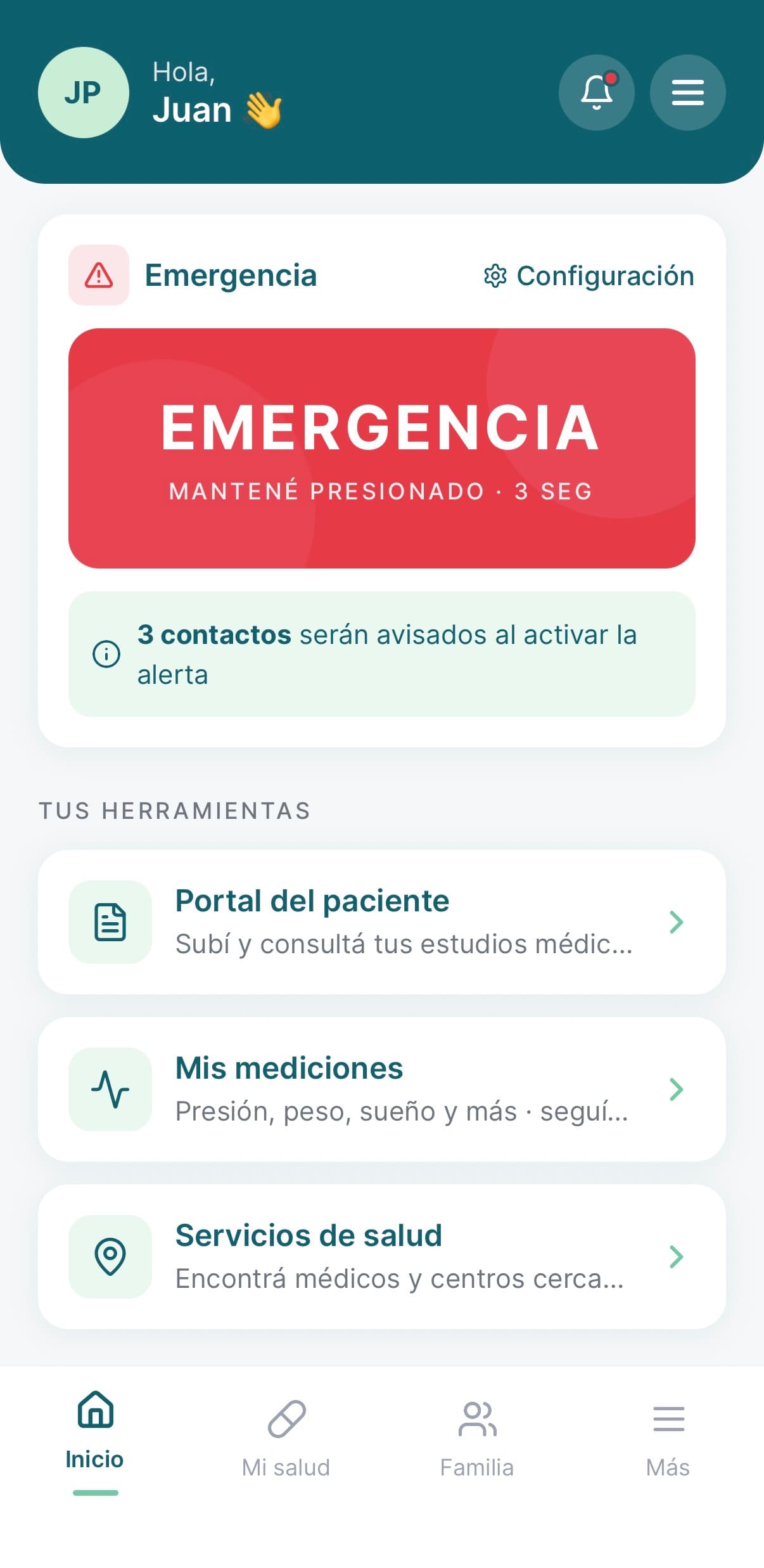 App Himalaya Salud en la pantalla de inicio